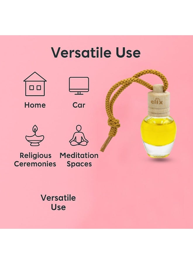 Hanging Car Air Freshener Lemon Scent, Natural Essential Oil Diffuser Bottle, Alcohol-Free & Non-Toxic, Long-Lasting Fresh Fragrance for Car, Home & Office - Image 4